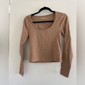 Abercrombie & fitch long sleeve beige shirt